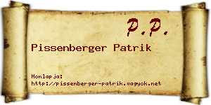 Pissenberger Patrik névjegykártya